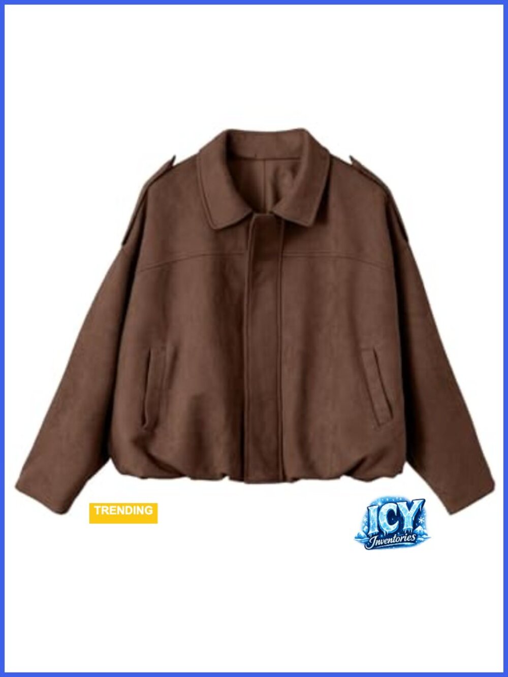 Women Faux Suede Cropped Bomber Jacket Casual Fall Coat